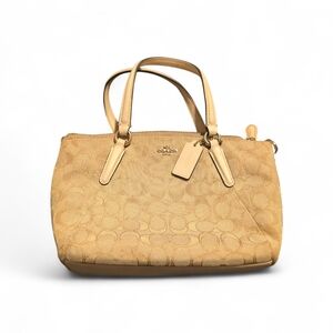 Coach Beige Signature Satchel